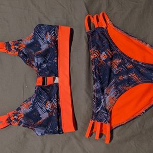 Blue and Orange Athletic Swimsuit